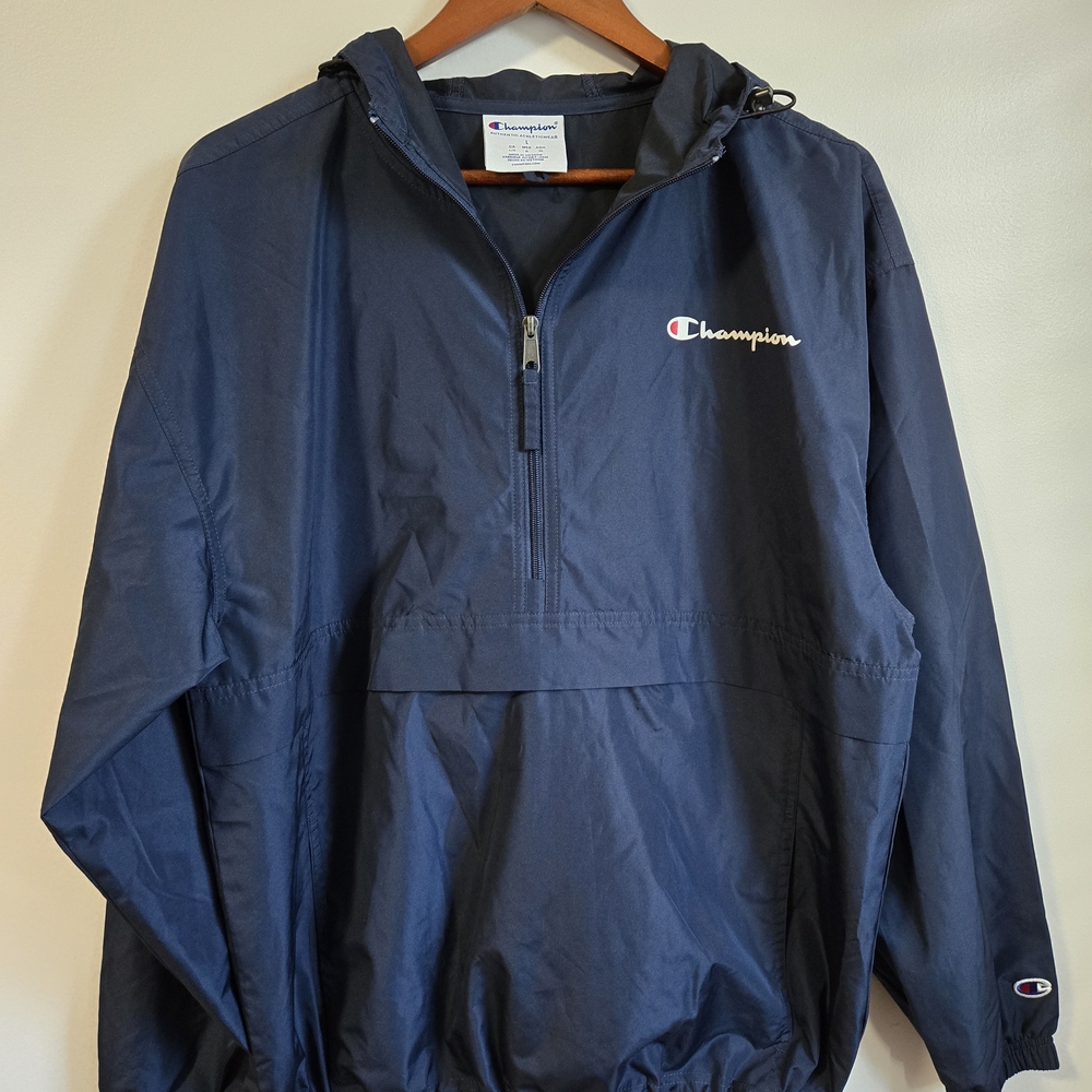 Champion Men's Navy Windbreaker Pullover Jacket